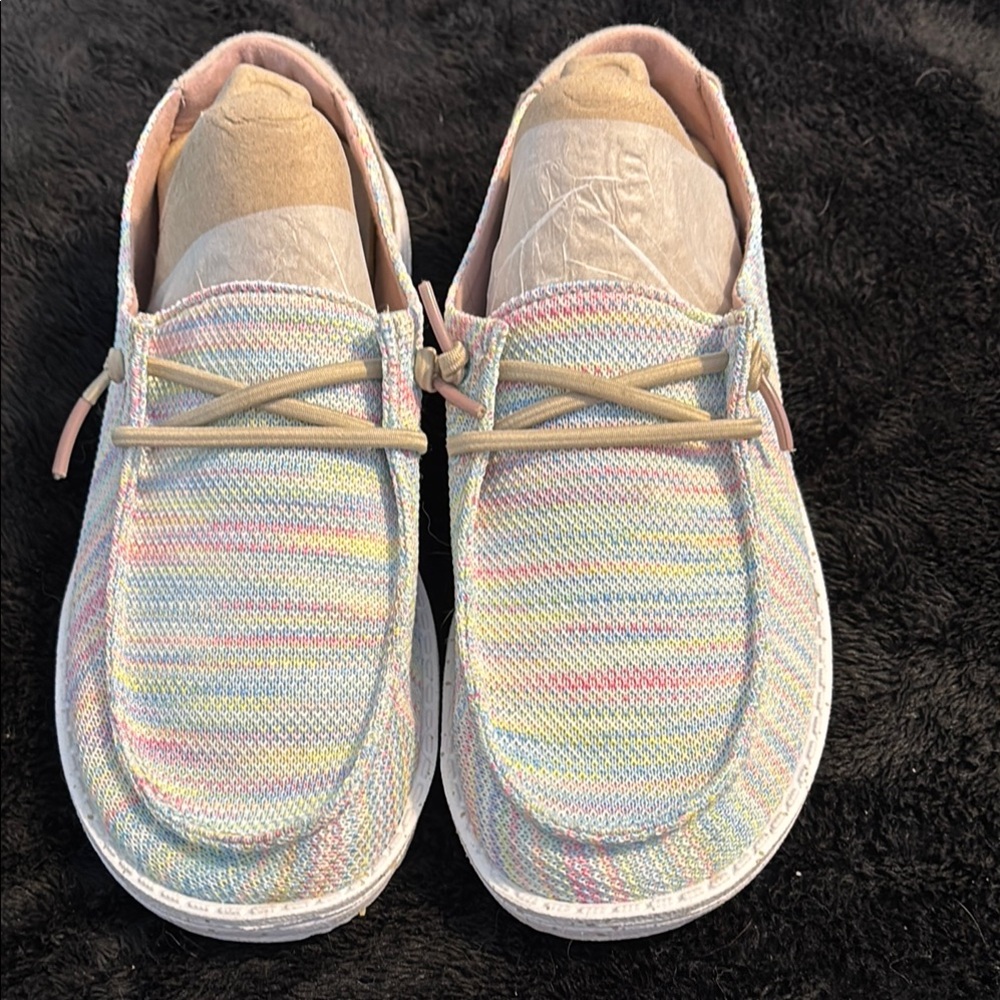 Hey Dude Women's Pastel Multi-Color Woven Flats